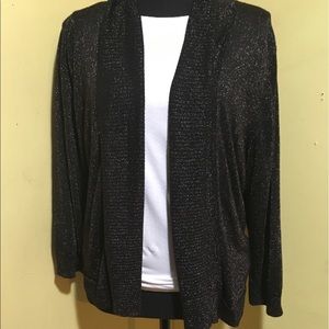 Gnw Black with silver metallic cardigan, size 2x